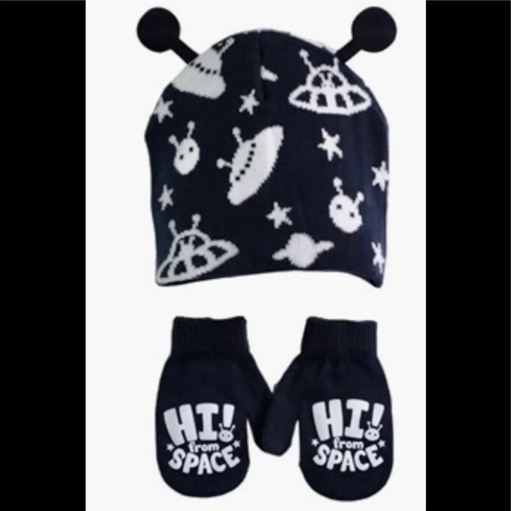 Addie & Tate Space Hat & Mitten Set